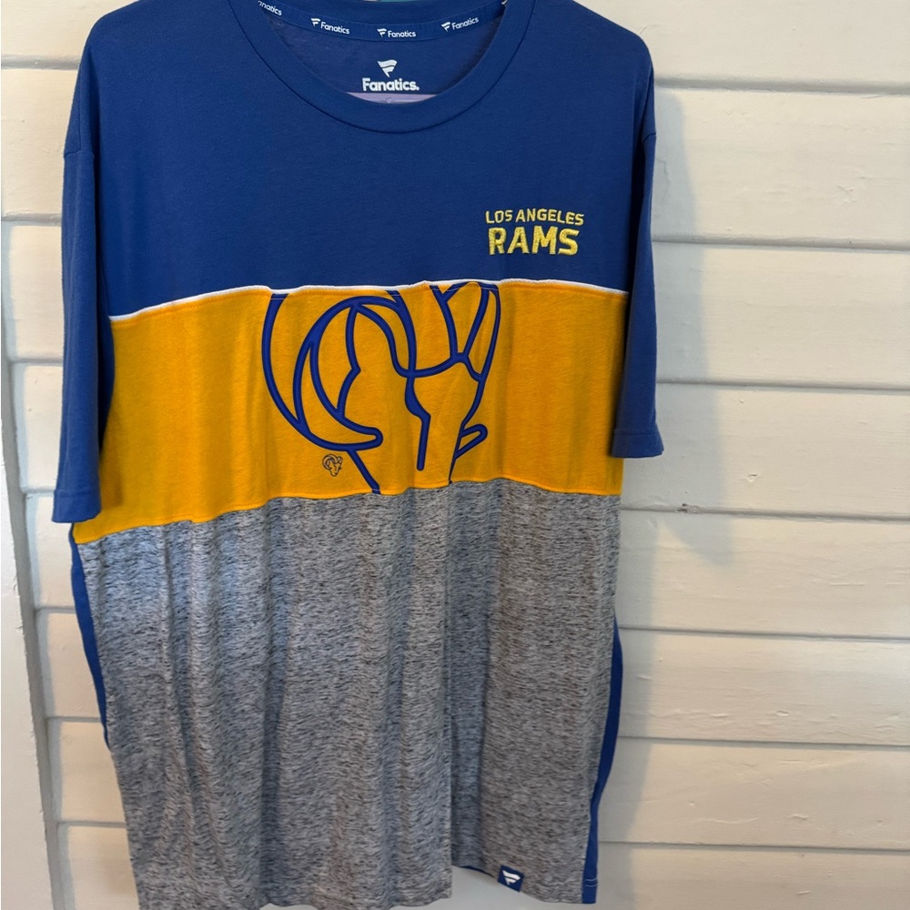 Fanatics Los Angeles Rams Blue and Yellow T-Shirt